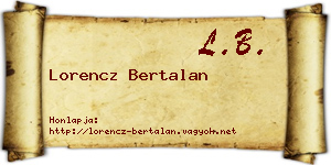 Lorencz Bertalan névjegykártya