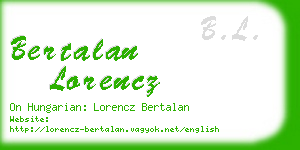 bertalan lorencz business card